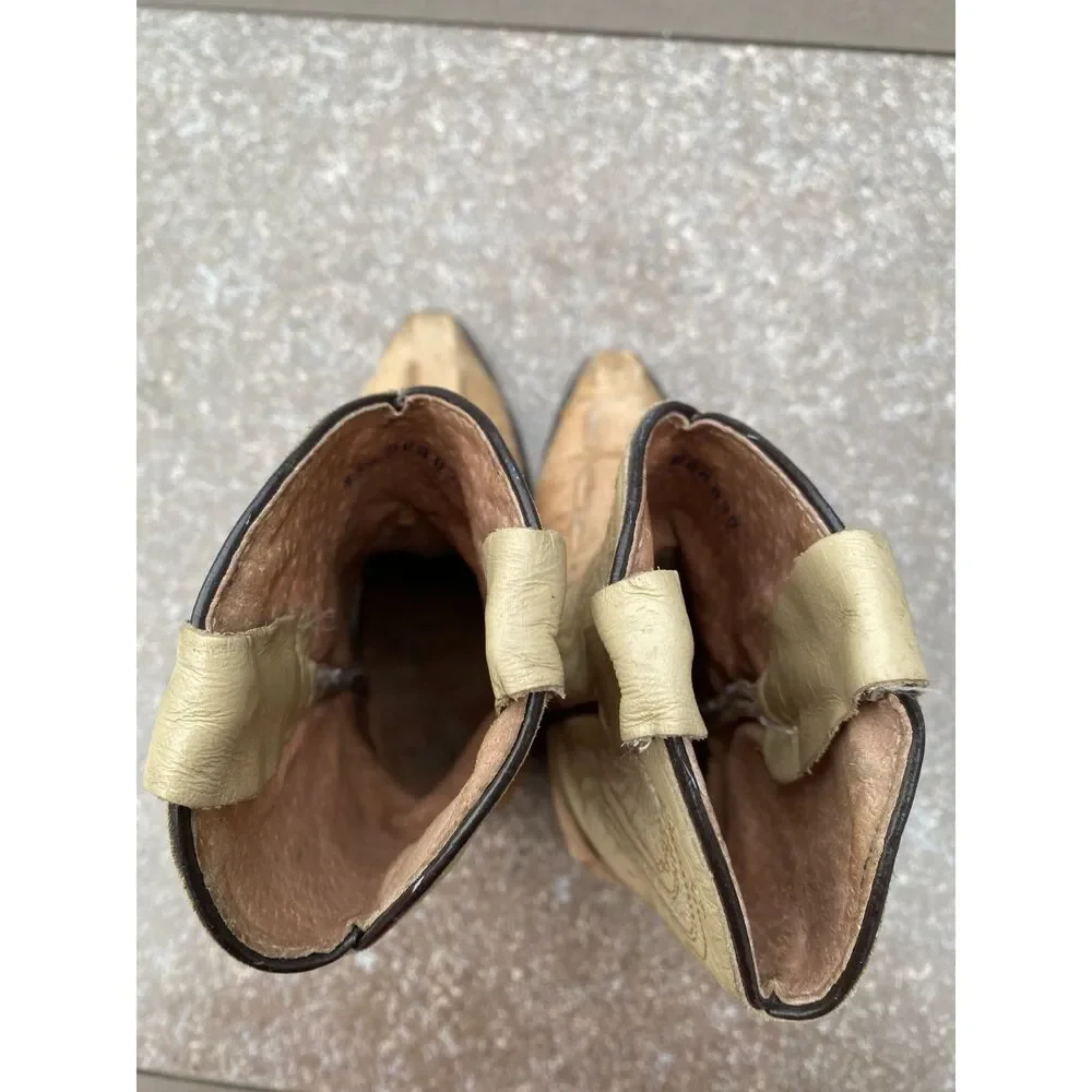 Tierra Blanca Toddler Cowboy Boots Size 9 Tan Faux Croc